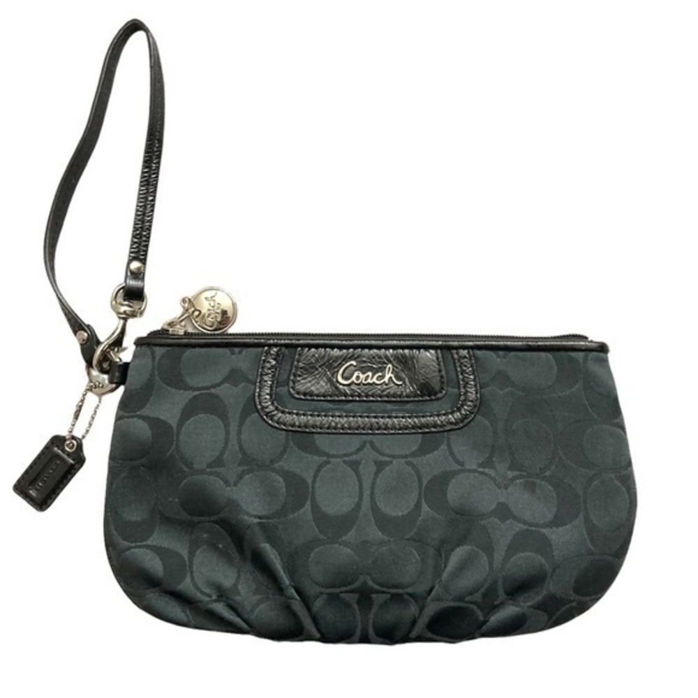 Coach black signature c large wristlet bag